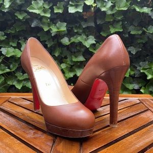 Brown Leather Louboutin shoes